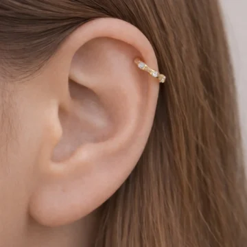 Gold İnce Mini Halka Tragus Piercing Helix Kıkırdak Lob Daith Forward Helix