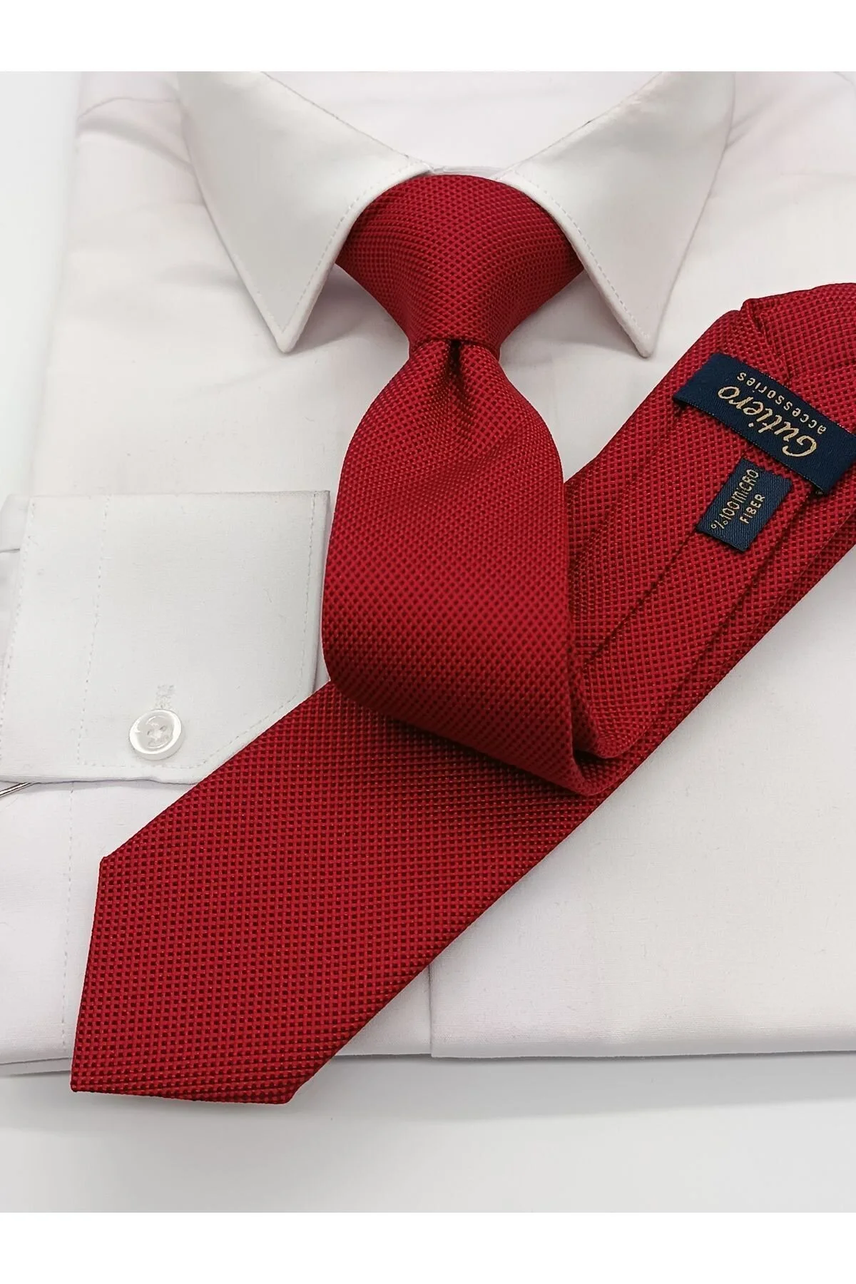Gold Kum Desenli Slim Kravat