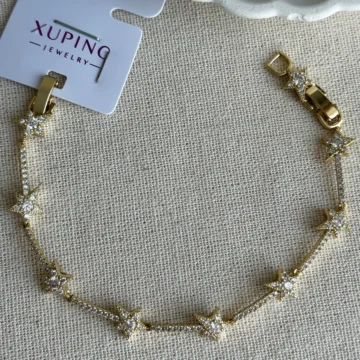 Gümüş Renk Caprea Xuping 17+2 cm Yıldız Taşlı 14 K Renginde Kadın Bileklik Kadın Xuping Bileklik