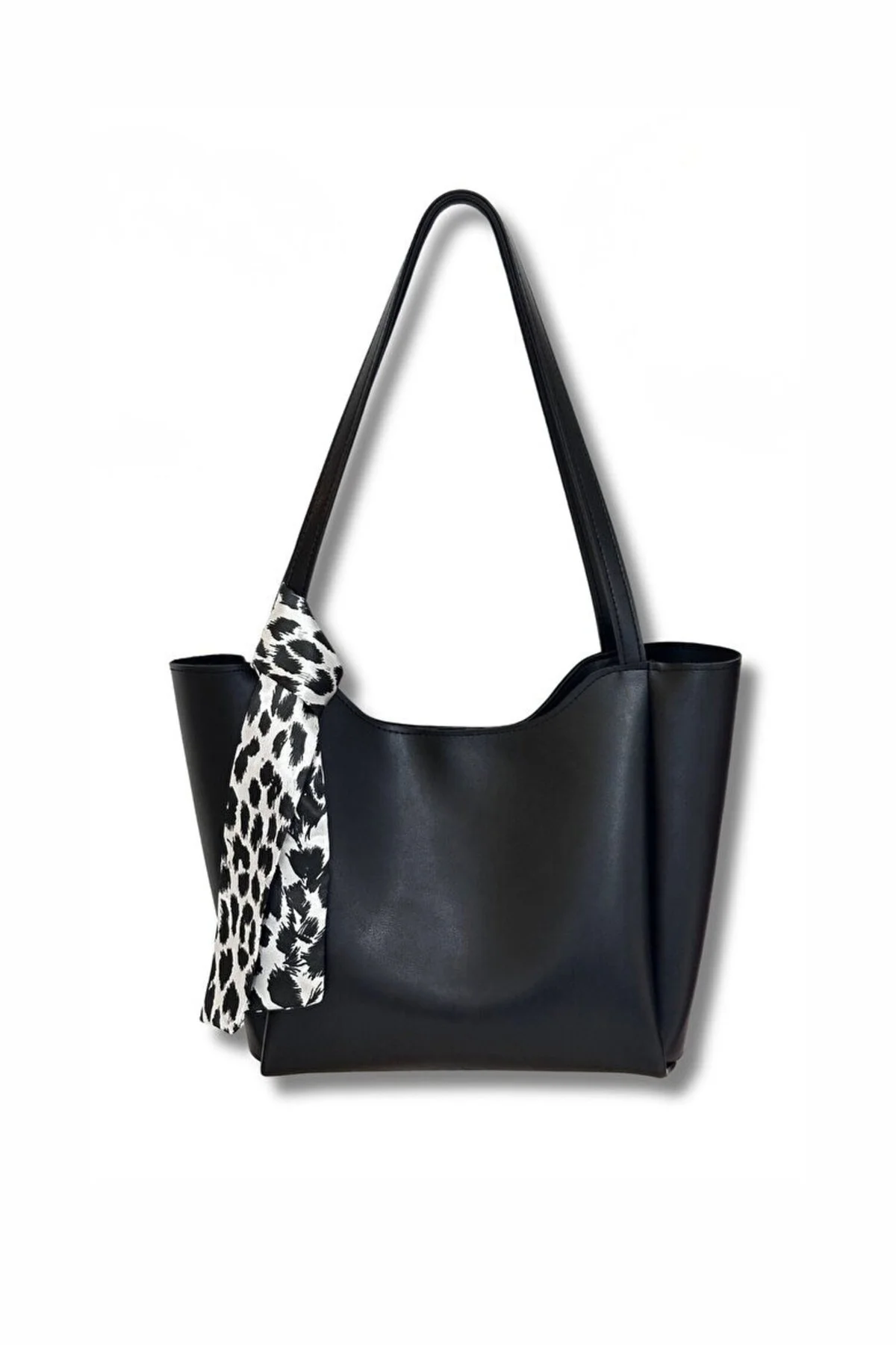 Haki Renk Kabartmalı Puf Kumaş Shopper Çanta - Görsel 2