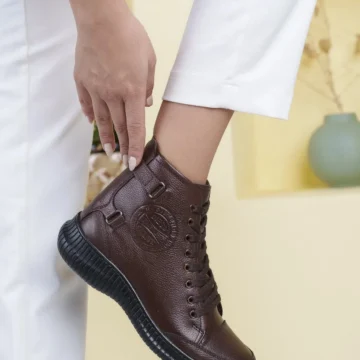 Hakiki Deri Siyah Kadın Günlük Bot Bootie Gr0909