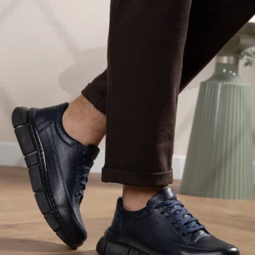 Hakiki Deri, Yüksek Tabanlı, Dikişli, İç Dış Gerçek Tabanlı, 5 Renk Erkek Deri Sneaker Ayakkabı