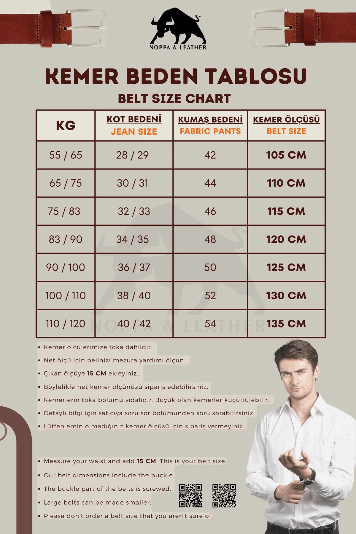 Hakiki Manda Derisi Taba Erkek Spor Kot Kemeri 4.5cm Özel Tasarım - Görsel 10