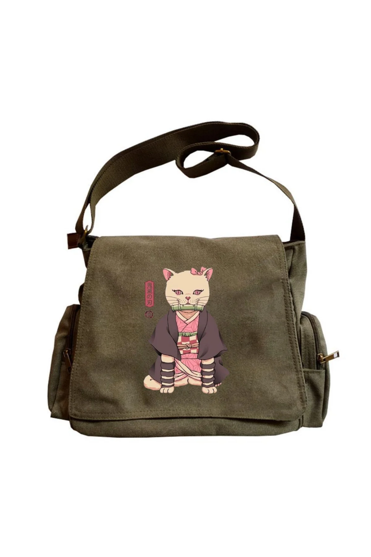 Harajuku Gothic Punk Baskılı Unisex Postacı Çantası - Görsel 6