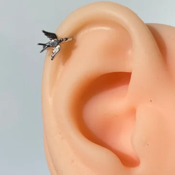Helix Tragus Kıkırdak Piercing Martı Figürlü Halka Model 8 mm