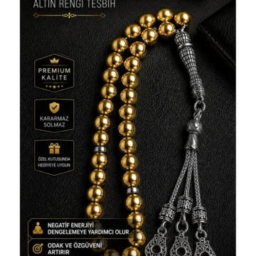 Hematit gold tesbih 33 lük 8 mm