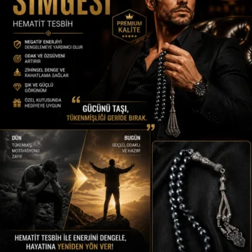 Hematit tesbih 33 lük 8mm