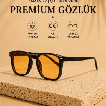 Ikili Set Vintage Gri-turuncu Güneş Gözlüğü Kadın Güneş Gözlüğü Erkek Güneş Gözlüğü Uv-400 Cam