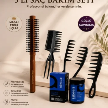 İnce Fön Isısına Dayanıklı Erkek Saç Fırçası ve Mucizevi Saç Şekillendirici Tarak Seti