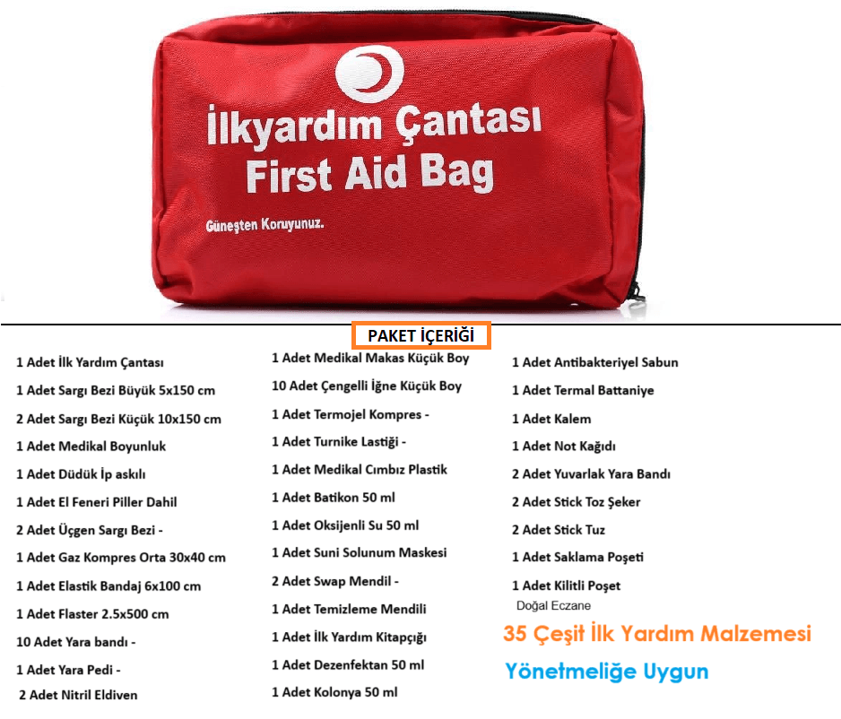 iş Yeri ilk Yardım Çantası Ruhsata Uygun