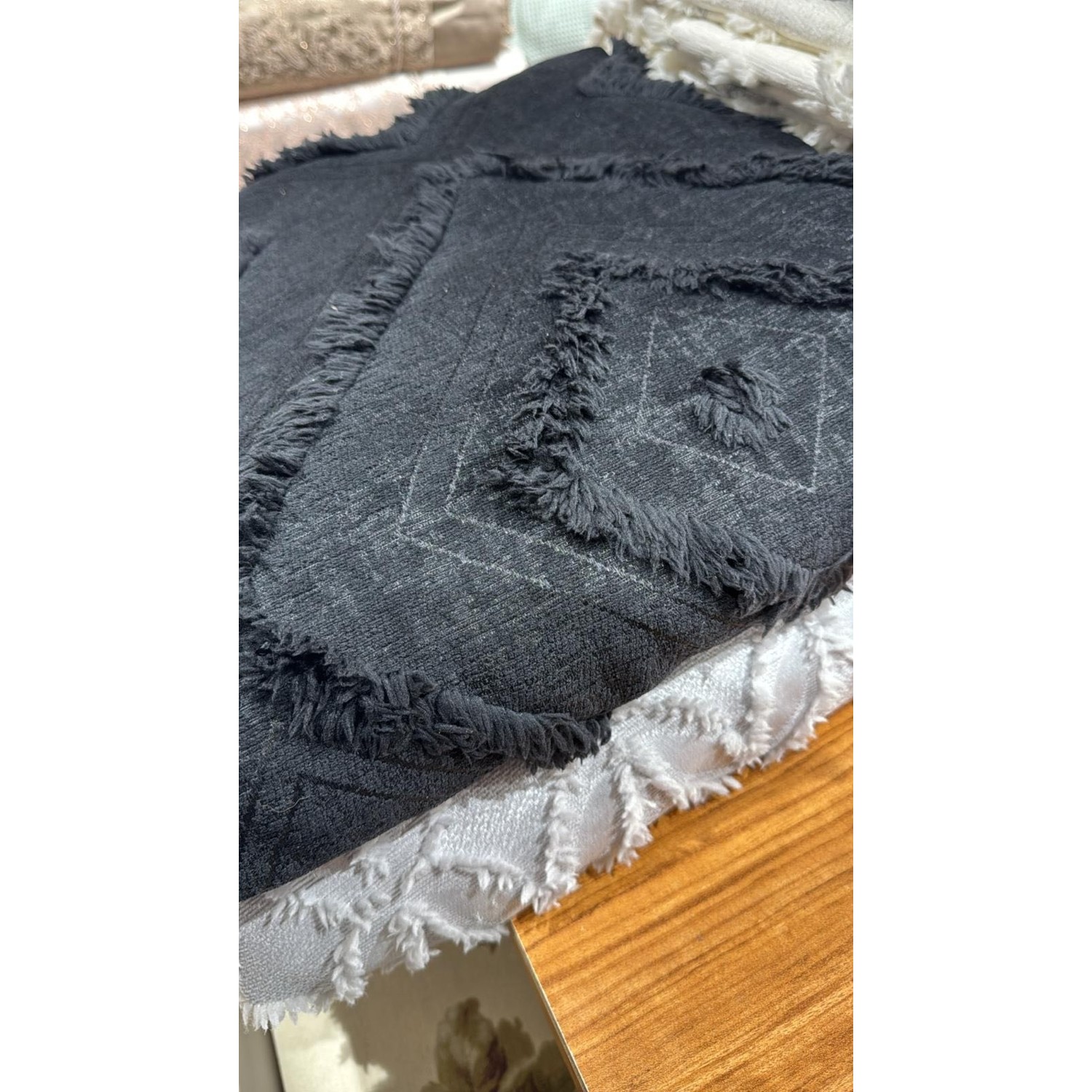 Iskandinav Çift Kişilik Yatak Örtüsü Gümüş Gri 250 x 260 cm ve 2 Adet Yastık - Görsel 11