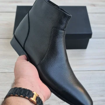 Italyan Model Erkek Hakiki Deri Siyah Klasik Bot