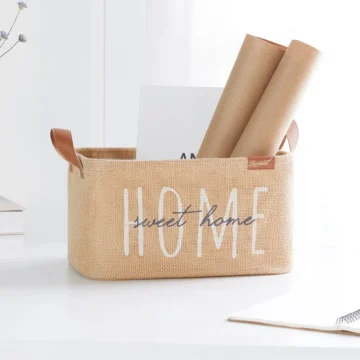 Jüt Dolap İçi Çamaşır Çocuk Odası Oyuncak Düzenleyici Katlanır Saklama Sepeti Organizer 30x21x18