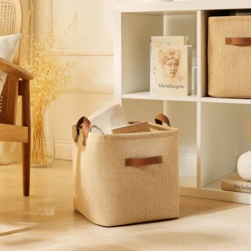Jüt Dolap İçi Çamaşır Oyuncak Düzenleyici Katlanır Saklama Sepeti Organizer 30x30x30