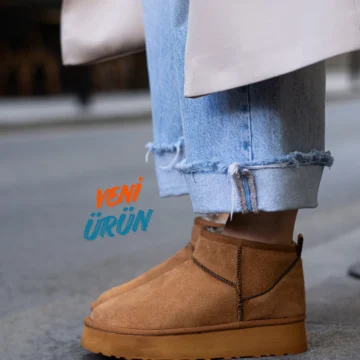 KADIN BEJ SÜET İÇİ KÜRKLÜ KALIN TABAN BİLEKTE KISA KADIN BOT & BOOTİE