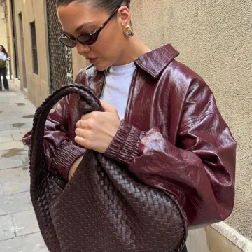 Kadın Retro XL Acı Kahve Omuz Çantası