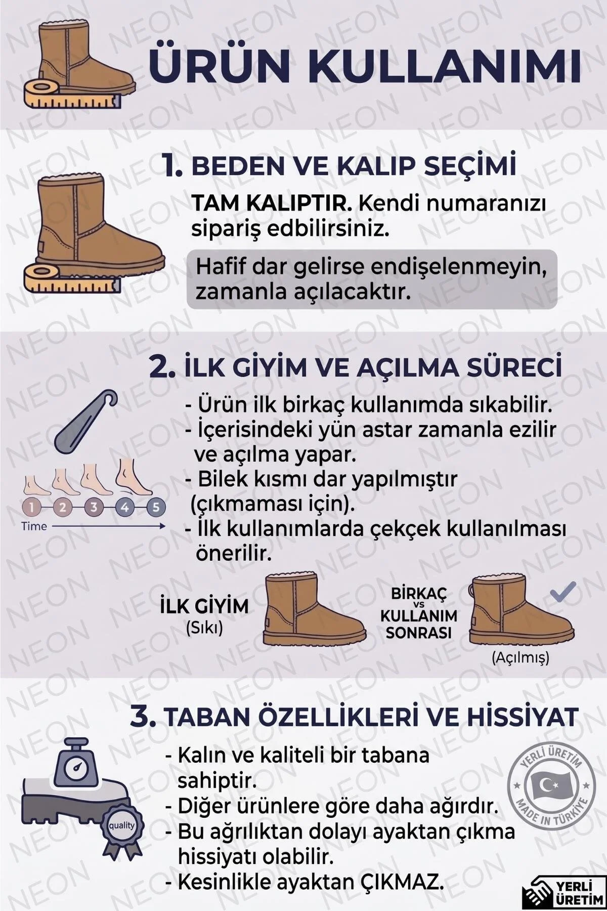 Kadın Süet Içi Tüylü Yüksek Kalın Taban Kışlık Dışarı Bot Taba - Görsel 9