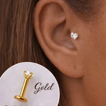 Kalp Tektaş Cerrahi Çelik Piercing Tragus Helix Kıkırdak Lob Conch Dudak