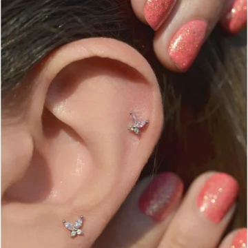 Kelebek Piercing Helix Kıkırdak