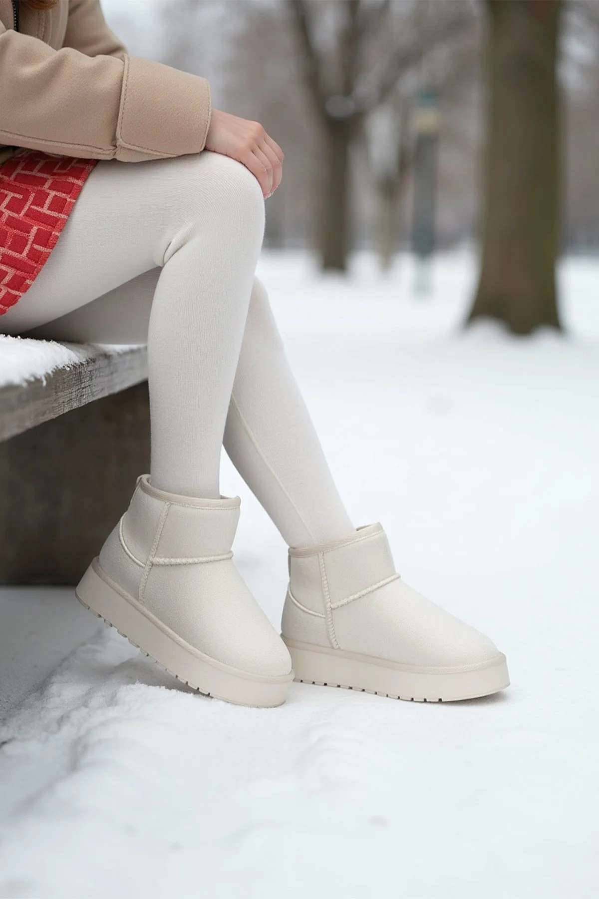 Kids DS Snie C. Bej Kız Çocuk Kürklü Bot Günlük Ayakkabı Sneaker - Görsel 7