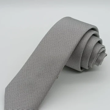 Kırmızı Siyah Kum Desenli Slim Kravat