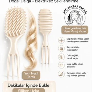 Kıvırcık Saç Tarağı Bukle Tarağı Saç Masaj Tarağı 3'ü 1 Arada Tarak Seti Mucizevi Tarak Saç Şekillendirici Tarak Sihirli Tarak Saç Şekillendirme Seti Saç Fırçası Ve Tarak Saç Bakımı Saç Fırçası Tarak