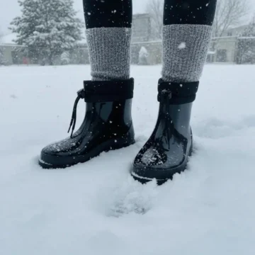 Konçlu Peluşlu Unisex Potin Yağmur Botu 36-40 Siyah