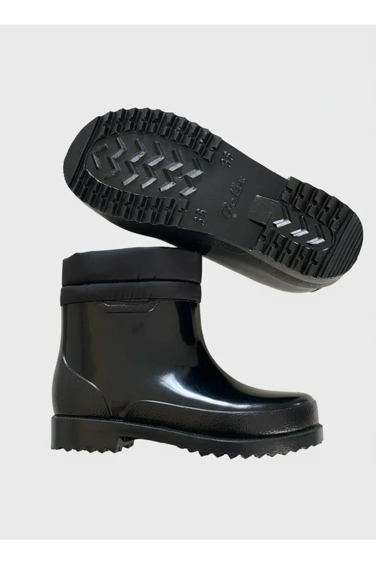Konçlu Peluşlu Unisex Potin Yağmur Botu 36-40 Siyah - Görsel 4
