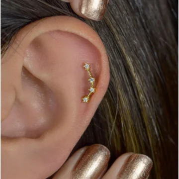 Kova Burcu Küpe Takımyıldızı Piercing Gold Aquarius