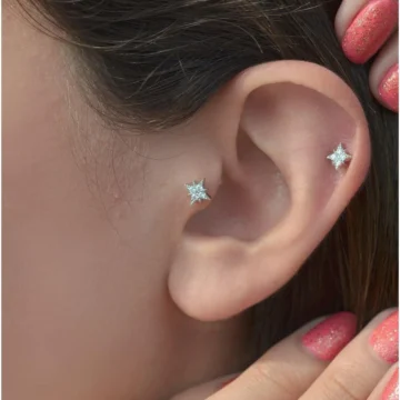Kutup Yıldızı Piercing Helix Kıkırdak