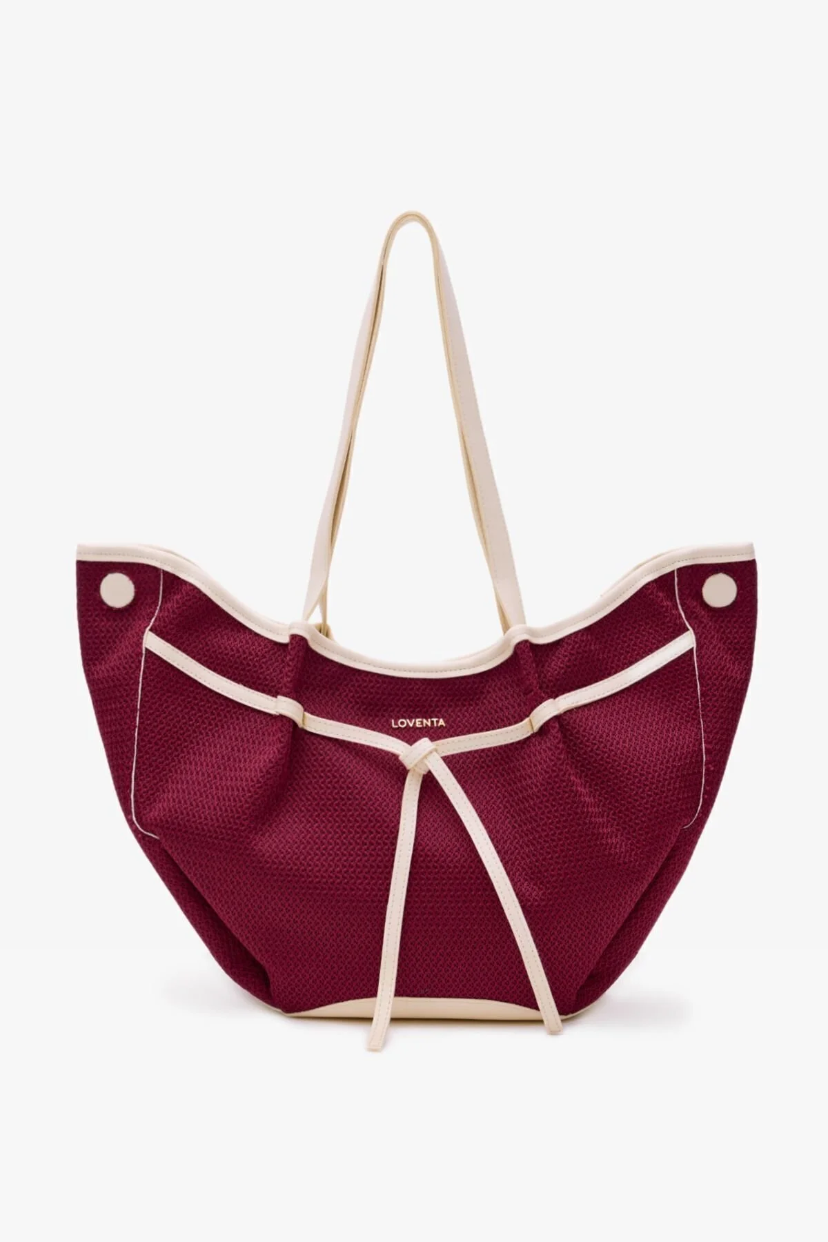 Large Tote Bag Bordo Niesha - Görsel 9