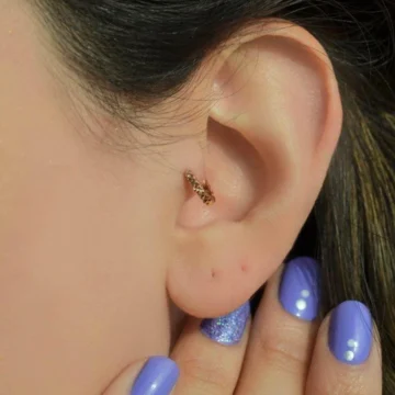 Lazer Kesim Altın Model Halka Tragus Helix Kıkırdak Piercing 6 Mm