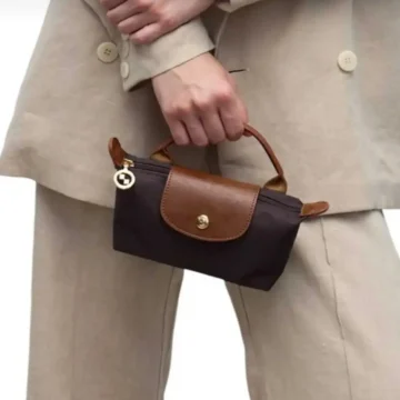 Le pliage Xs Pounch Kanvas Kese Kadın El ve Omuz çantası