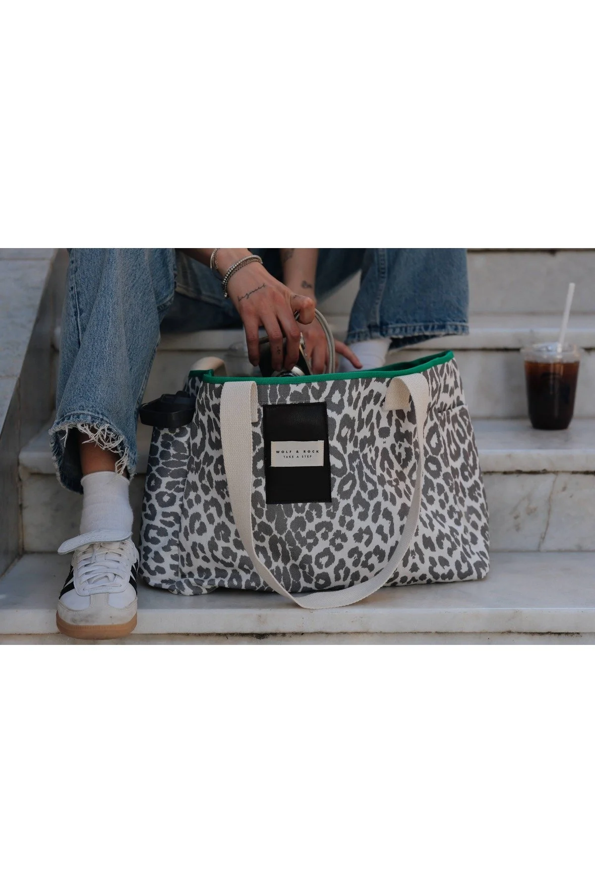 Leopar Büyük Boy Gabardin Çanta - Görsel 2