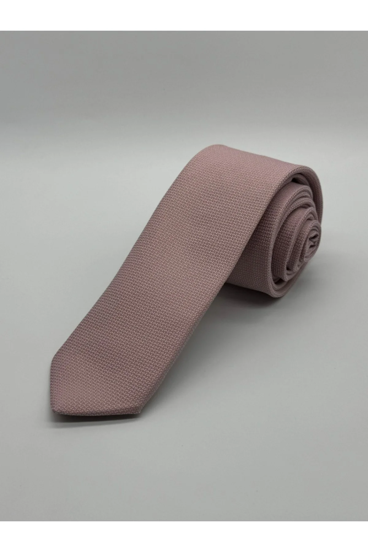 Limited Edition Pudra Kuşgözü El Dikimi Kravat & Mendil - Görsel 5