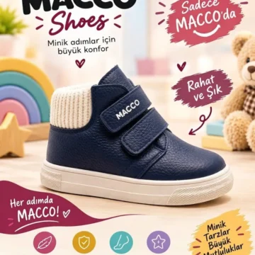 MACCO Ortopedik Bebek ve Çocuk Bot Cırt Cırtlı Kışlık Günlük Su Geçirmez Barefoot Bot Ayakkabı