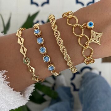 MagicStone Turquoise Stone Dörtlü Kombin Bileklik