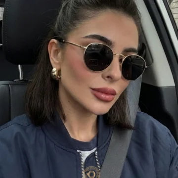 Marry Gold Siyah Oval Unisex Metal Güneş Gözlüğü
