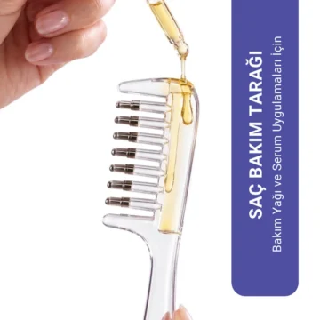 Metal Uçlu Saç Dibi Serum ve Saç Bakım Yağı Uygulama Tarağı