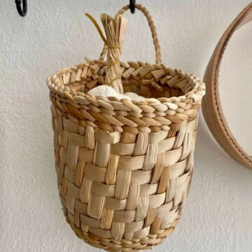 MİEN HOME Çok Amaçlı El Yapımı Hasır Sepet / Düzenleyici Sepet 10x10cm