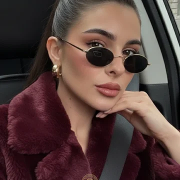 Milenya Gold Siyah Elips Metal Unısex Güneş Gözlüğü