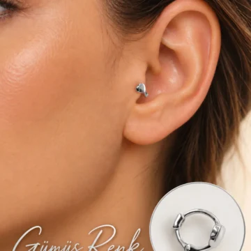 Mini Kalp Halka Piercing 6 mm Minimal Tragus Helix Kıkırdak Lob Küpesi