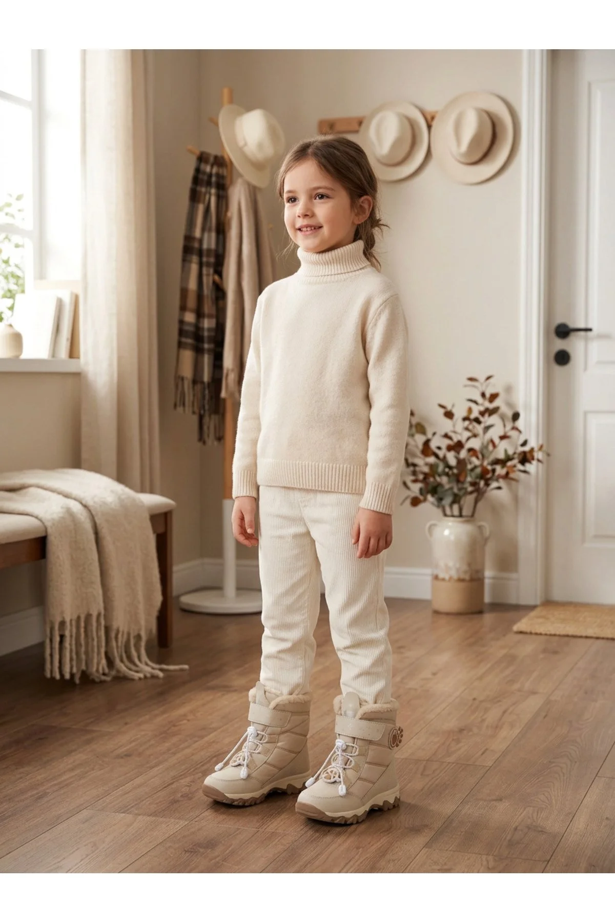Mini UG Kids Çocuk Bot Peluş Astarlı Sıcak Tutan Kışlık Bot Kız Erkek Çocuk Şık Rahat Günlük Kullanım - Görsel 11