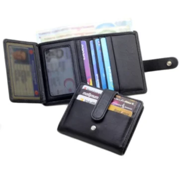 Minimal Hakiki Deri Siyah Erkek Cüzdan