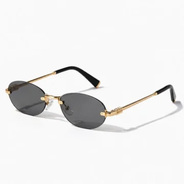 MONRO Gold renk Metal Çerçevesiz Oval Kadın Güneş Gözlüğü UV400 koruma
