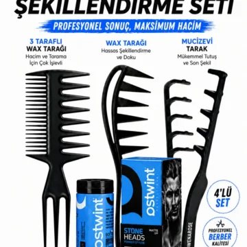 Mucizevi hacim ve dalga saç şekillendirme tarak 4'lü wax ve şekil tarak seti