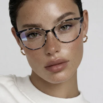 Nila Zebra 51 Ekartman Cat Eye Kemik Şeffaf Kadın Erkek Unisex Mavi Işık Korumalı Ekran Gözlüğü Gözlük