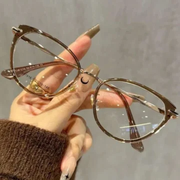 Niva Cat Eye 55 Ekartman Metal Şeffaf Kadın Erkek Unisex Mavi Işık Korumalı Ekran Gözlüğü Gözlük