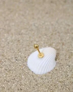 NOBLE GETTOPiercing Cerrahi Çelik Piercing Kıkırdak Tragus Conch Helix Gold Renk Top Çap 3 Mm Labret