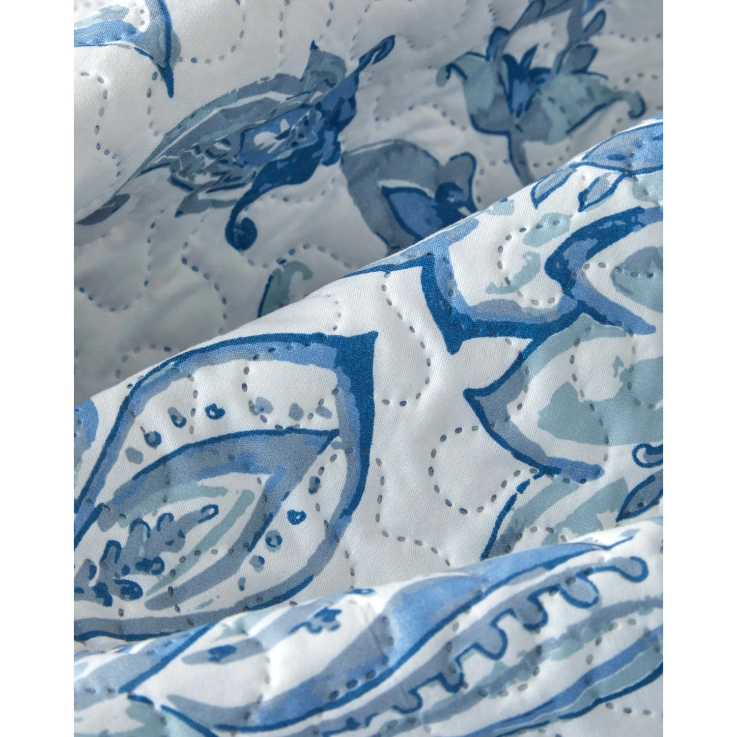 Nuit Paisley Mavi Çift Kişilik Yatak Örtüsü Takımı Pamuk Kumaş 200x220 cm - Görsel 5
